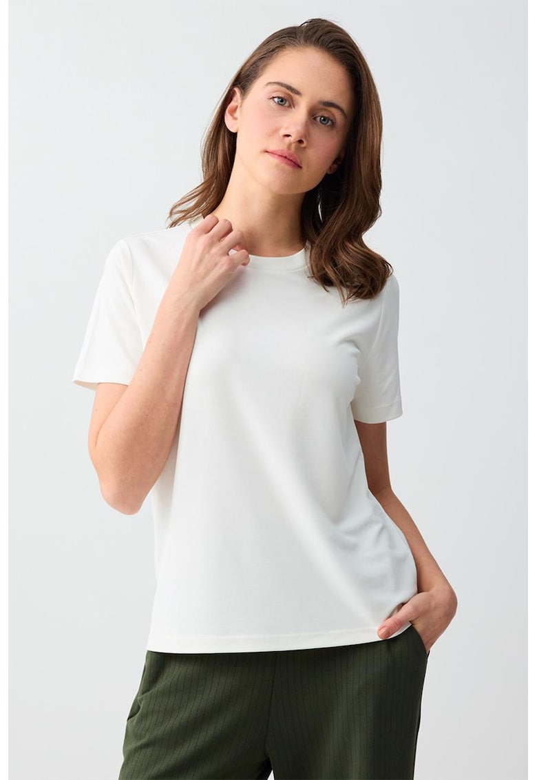 Tricou regular fit din amestec de modal - Alb optic