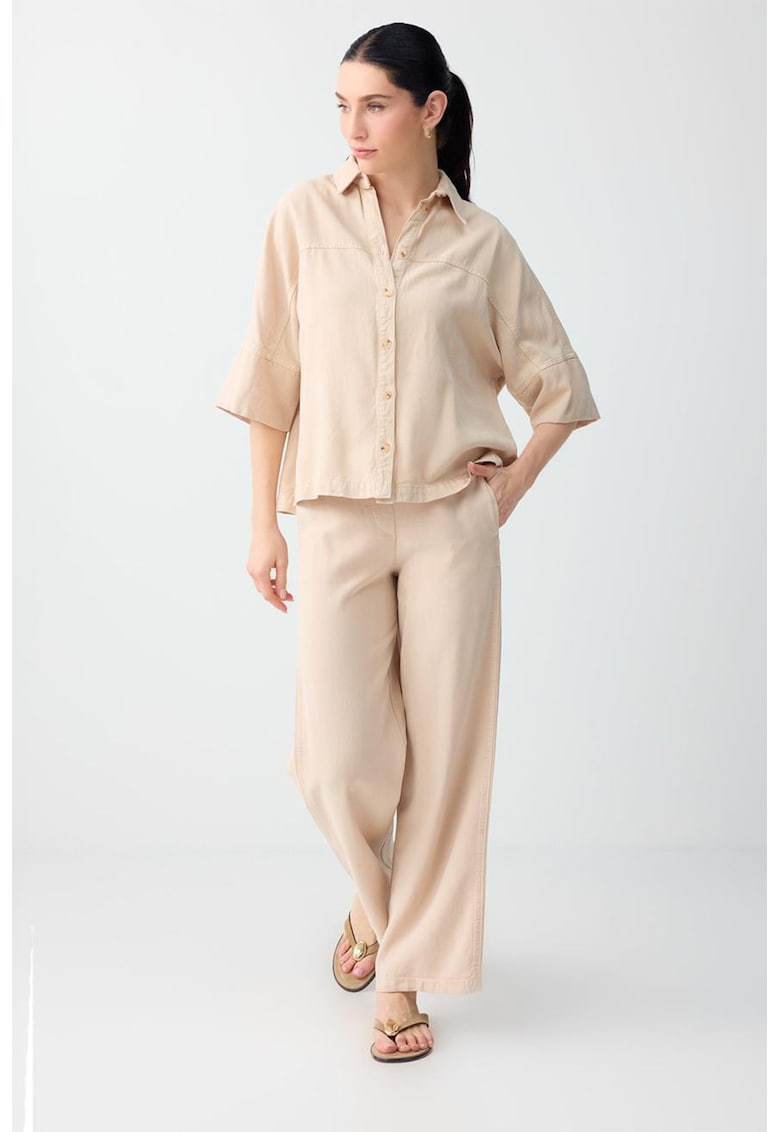 Pantaloni de trening lejeri din tencel - Bej deschis