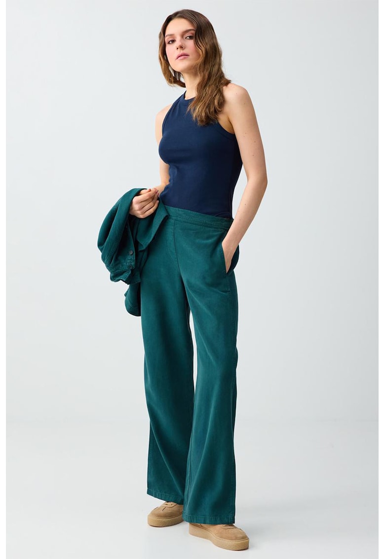 Pantaloni de trening lejeri din tencel - Verde englez