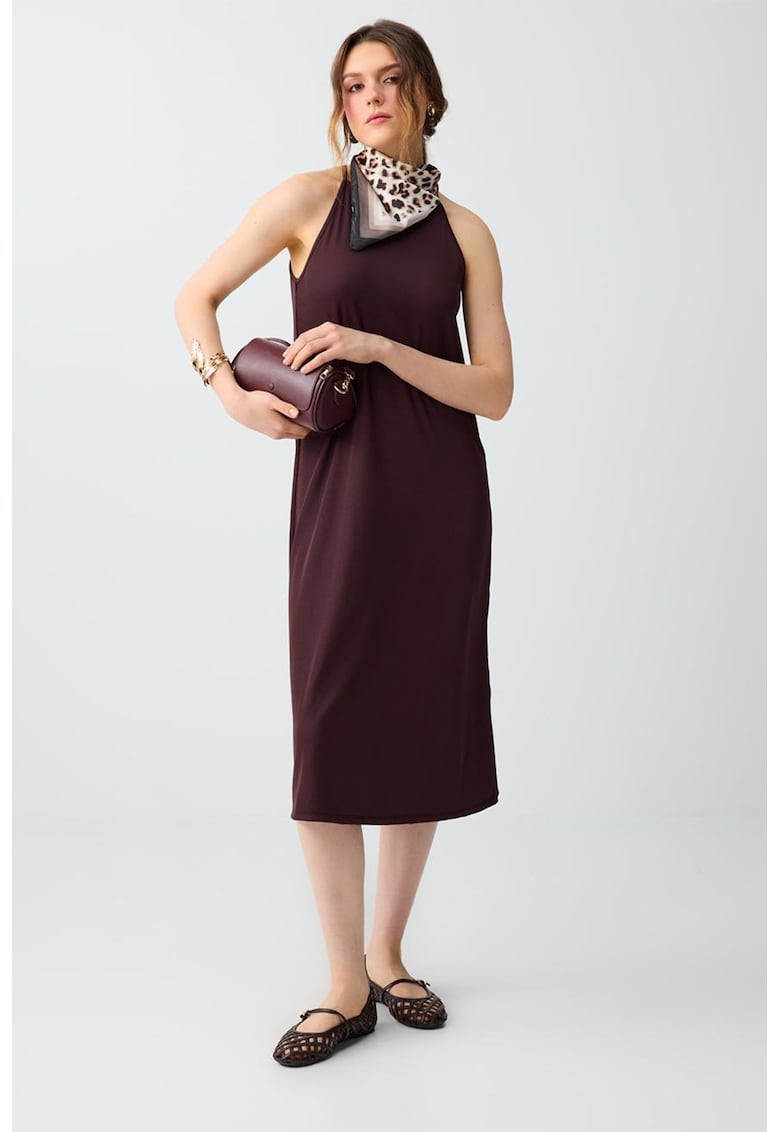 Rochie lejera - fara maneci - Maro inchis