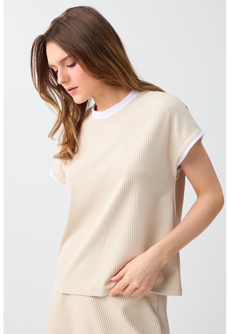 Tricou striat - Bej deschis