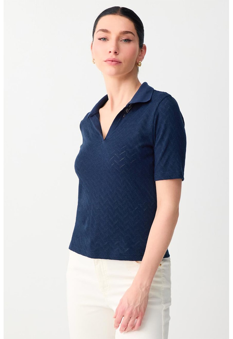 Tricou polo slim fit - Bleumarin