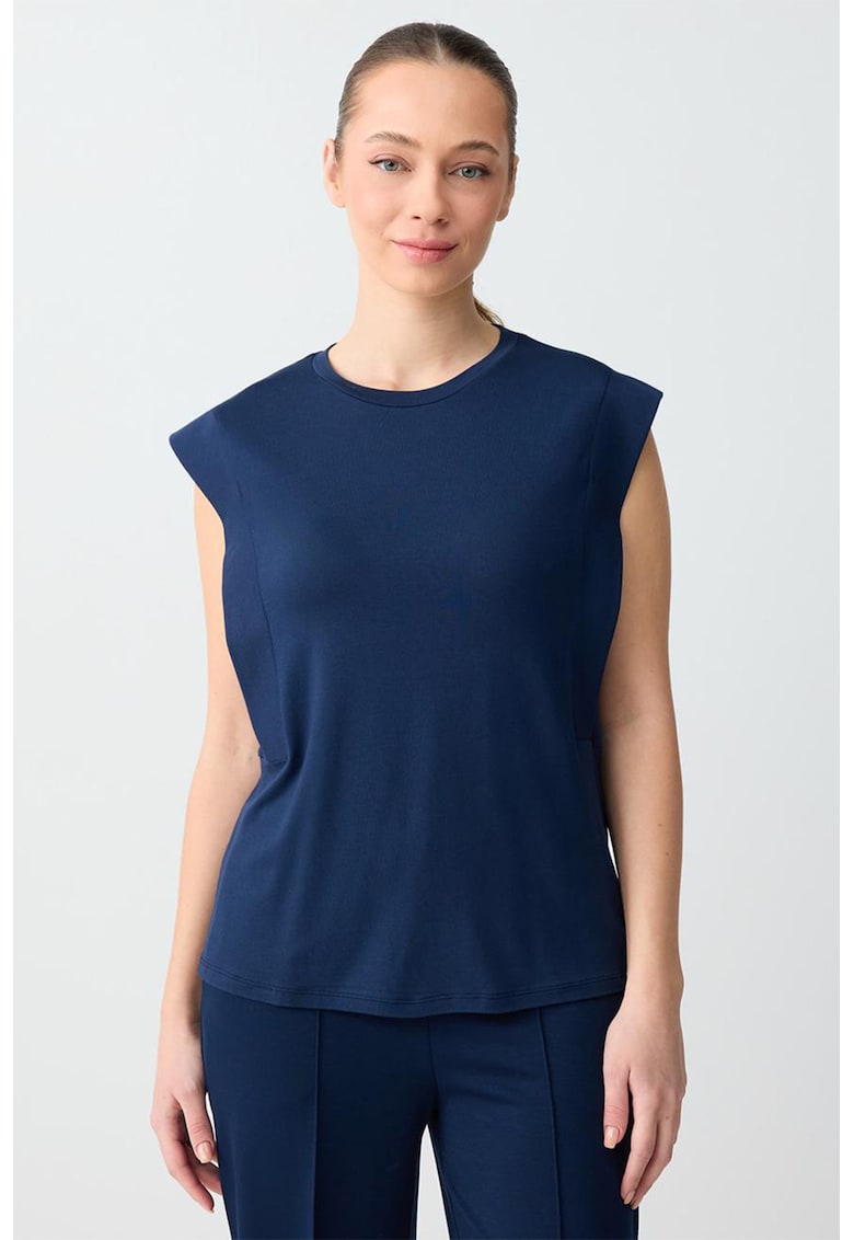 Bluza fara maneci cu detalii laterale - Bleumarin