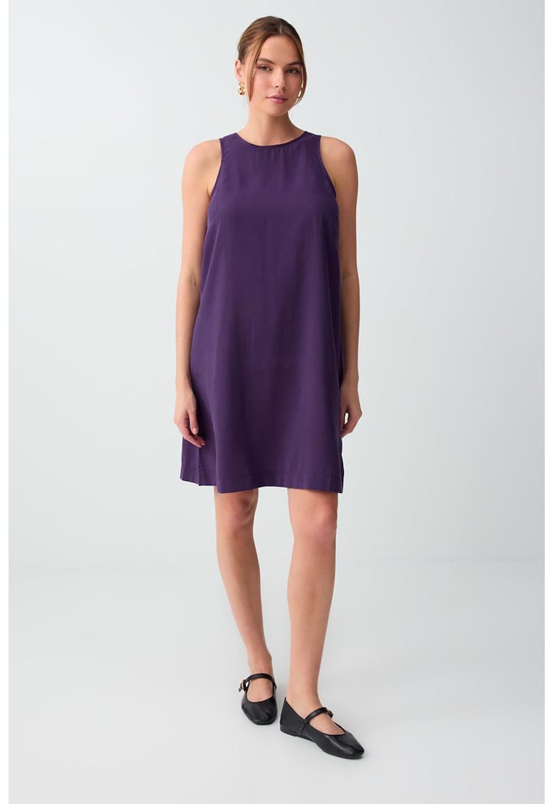Rochie mini fara maneci din amestec de modal - Violet