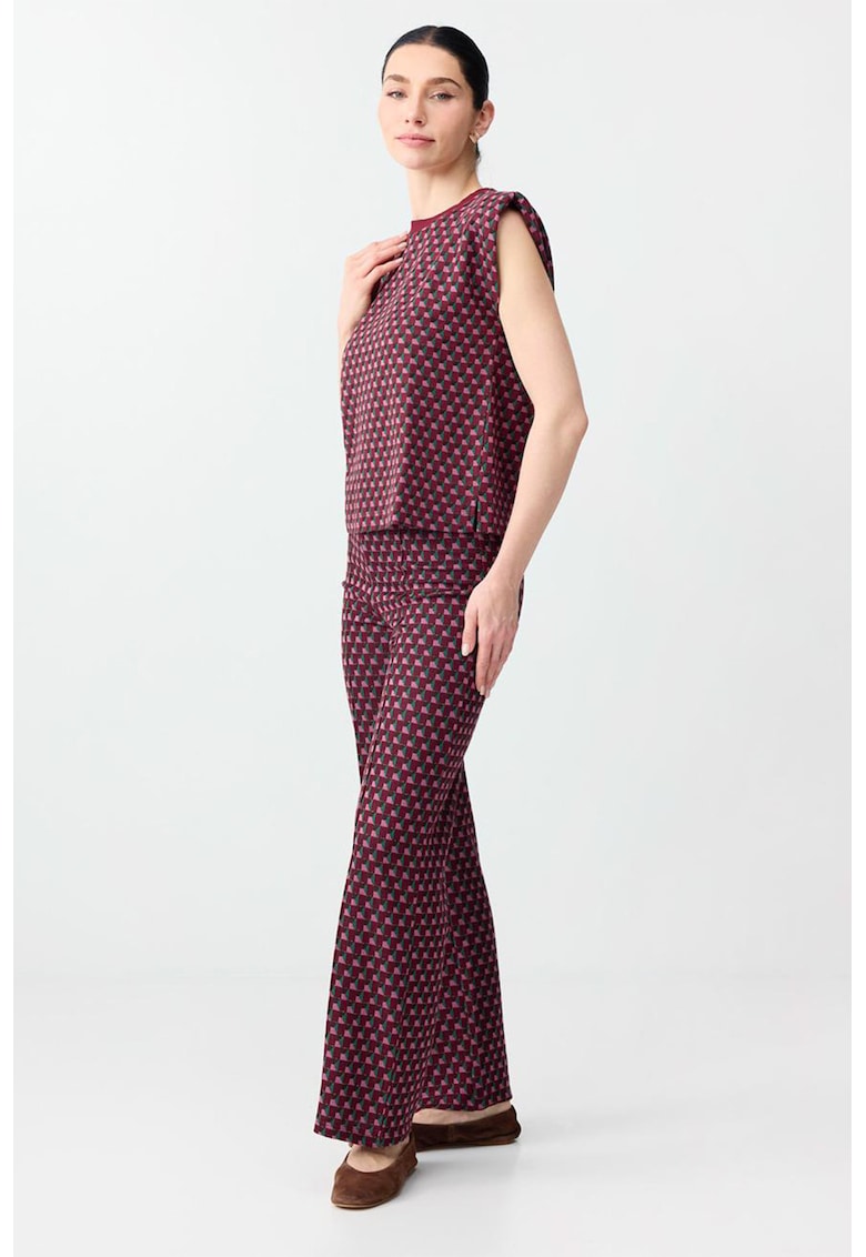 Pantaloni cu model geometric - Violet