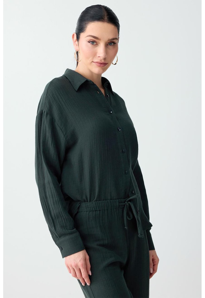 Camasa regular fit de bumbac - Verde padure