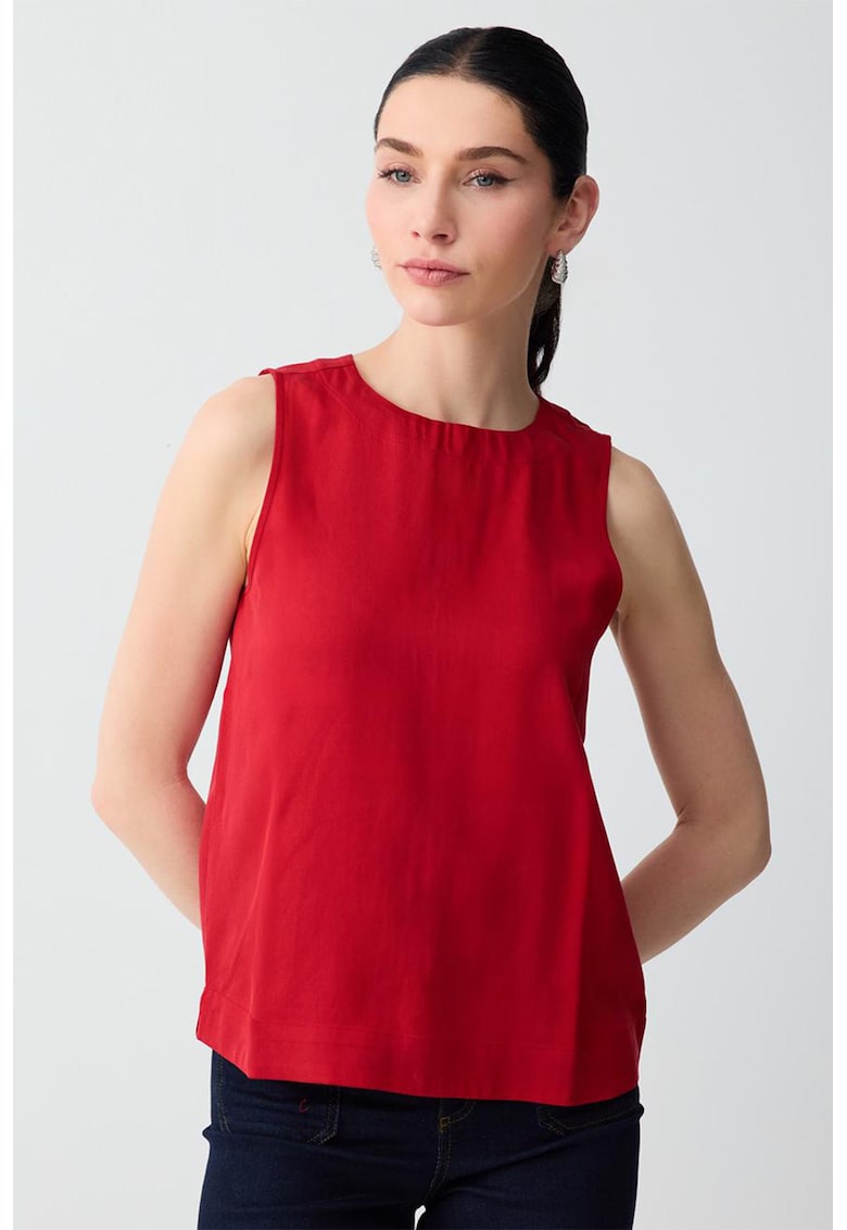 Bluza din lyocell - fara maneci - Rosu