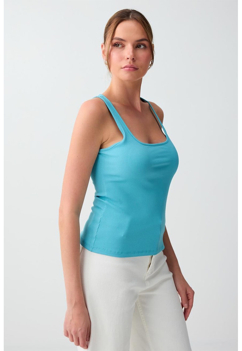Top striat slim fit - Albastru pastel