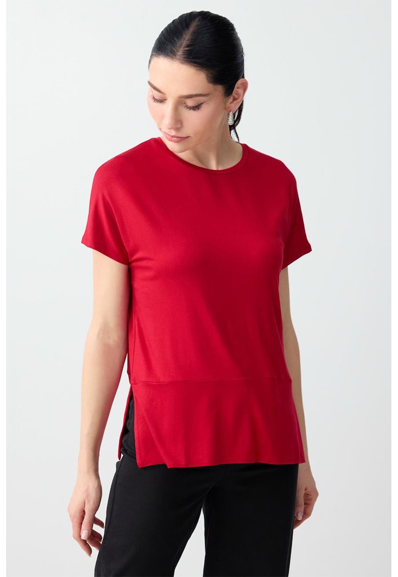 Tricou cu slituri laterale - Rosu