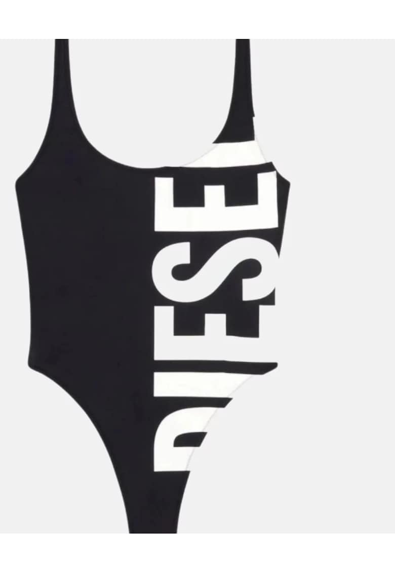 Costum de baie intreg cu spatele gol si imprimeu logo