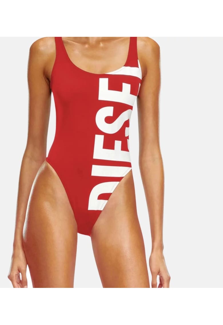 Costum de baie intreg cu imprimeu logo si spatele gol