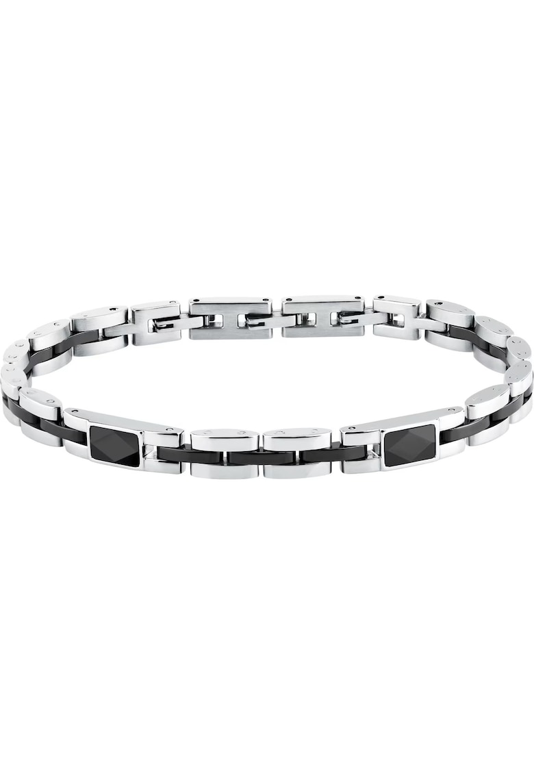 Bratara SAFR58 - argintie - neagra - inox x ceramică