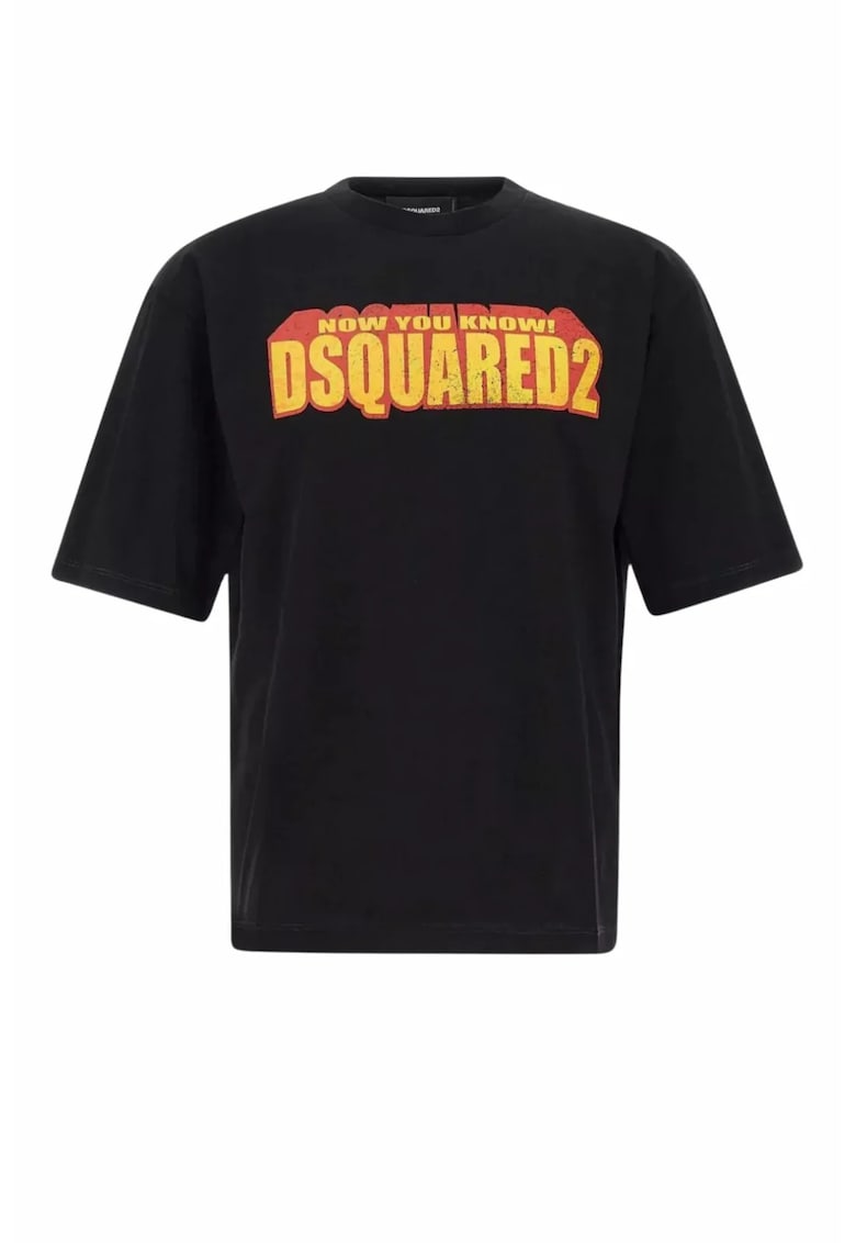 Men's cotton T-shirt crew-neck Black - Negru