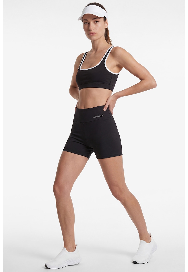 Colanti biker cu talie inalta - Negru