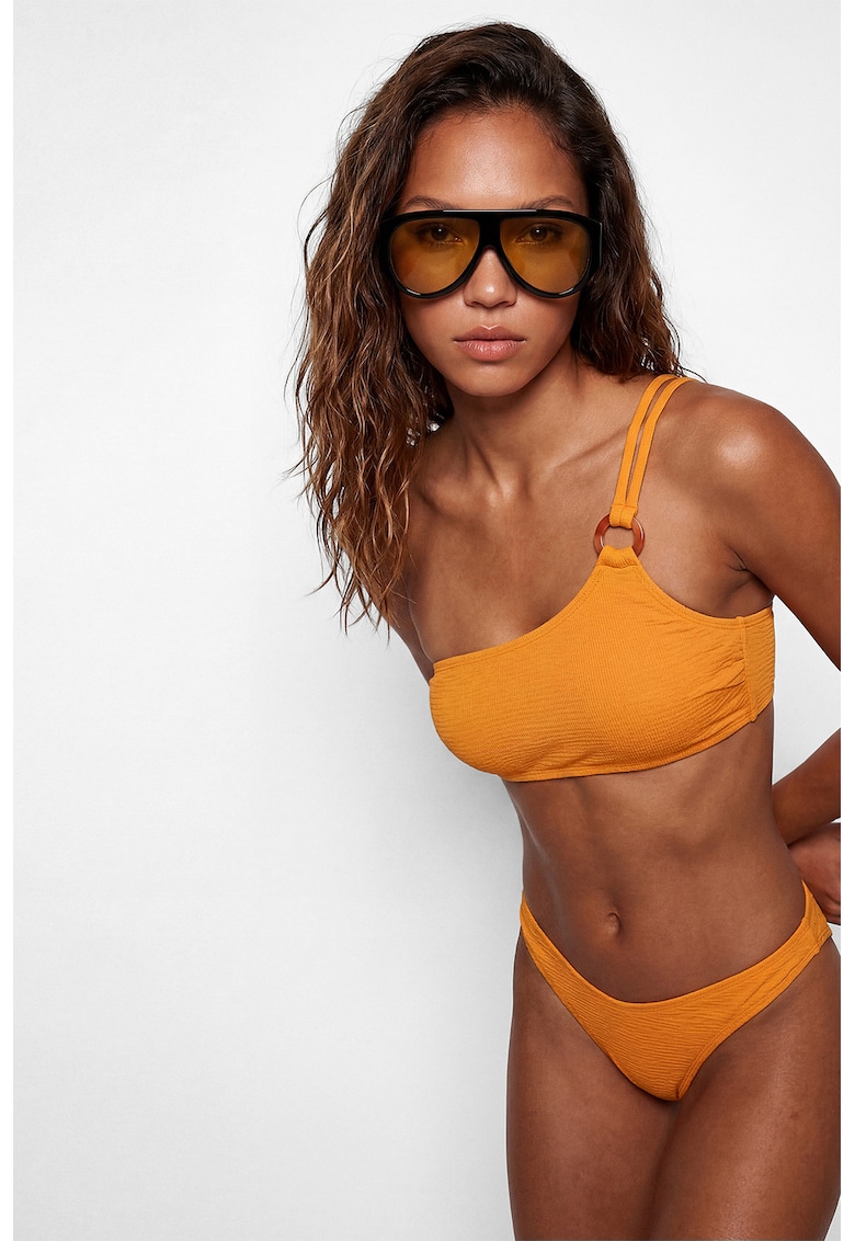 Sutien bandeau de baie cu o bretea - Portocaliu