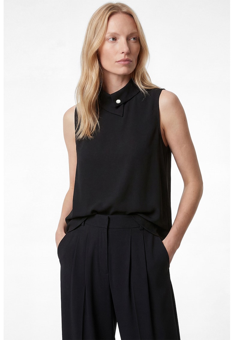 Top uni fara maneci - Negru