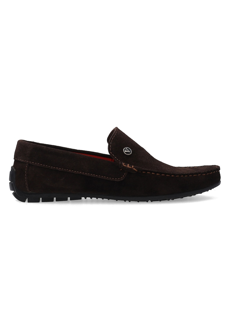 Pantofi loafer driver uni din piele intoarsa