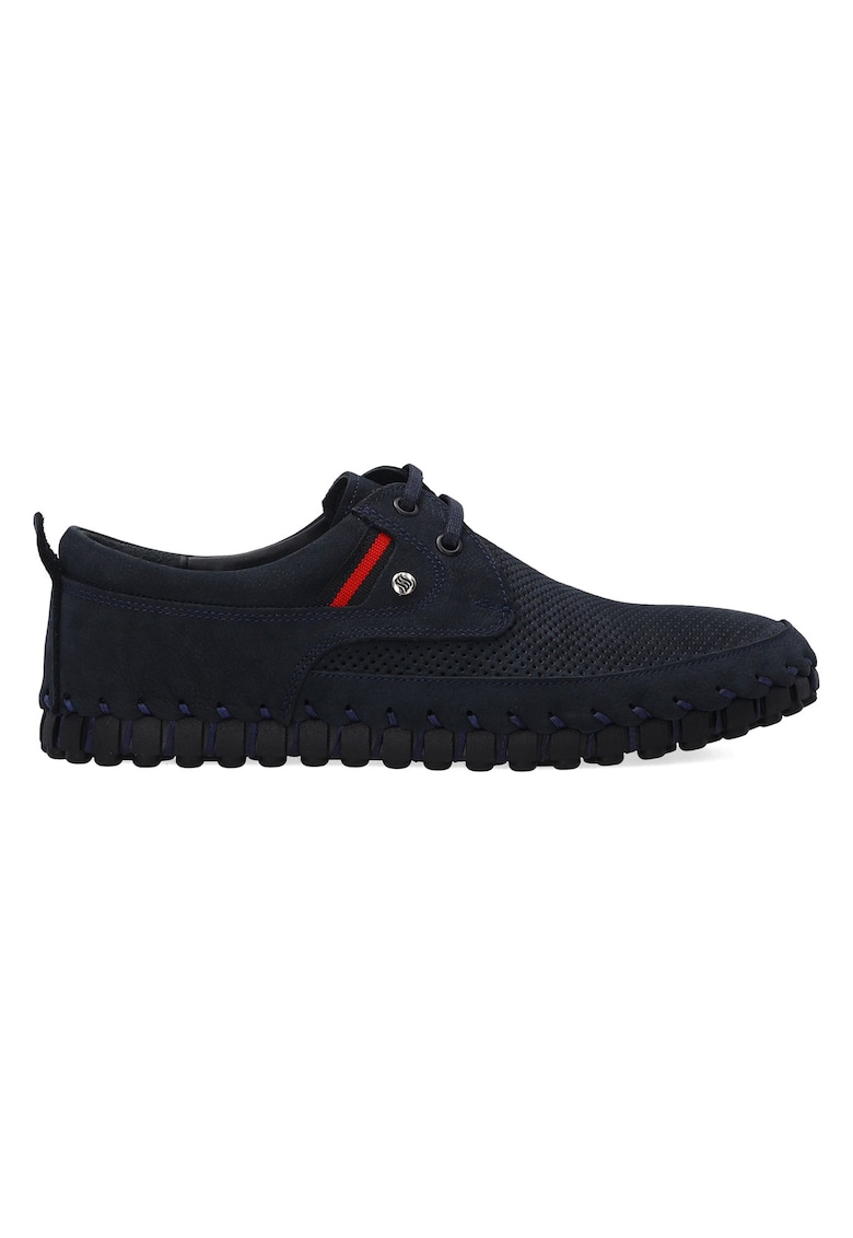 Pantofi casual din plasa si piele nabuc