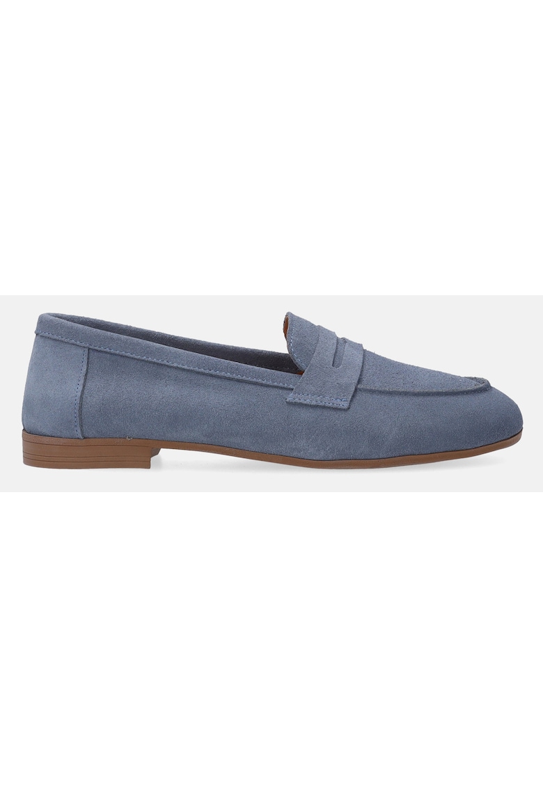 Pantofi loafers din piele intoarsa cu varf rotund