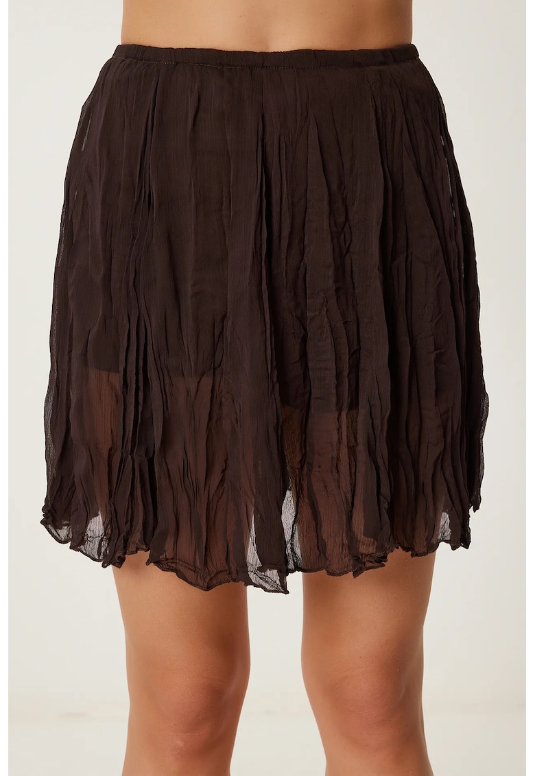 Fusta mini - Happiness Istanbul - elastic - maro - bumbac