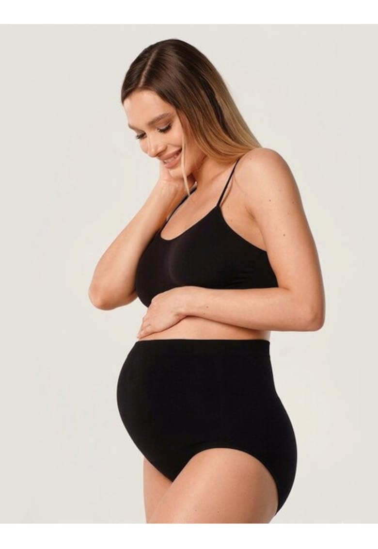 Chiloti microfibra fara cusaturi gravide Bella Mama - Negru