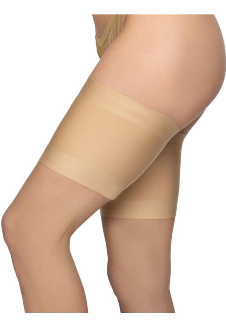 Set 2 jartiere cu silicon pentru preventia iritatiei Satin Thigh - Natural