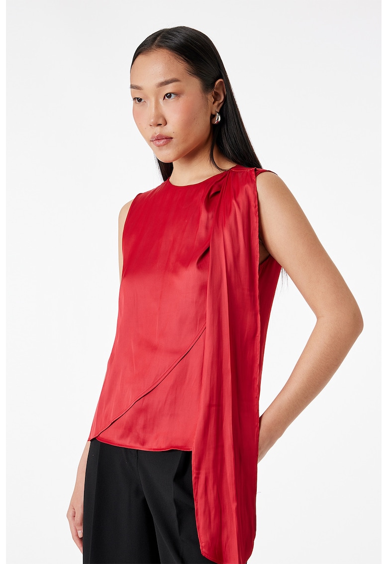 Top de satin fara bretele - Rosu