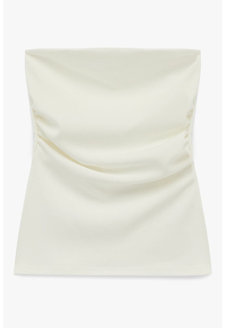 Bluza cu croiala slim-fit - fara maneci - Alb murdar