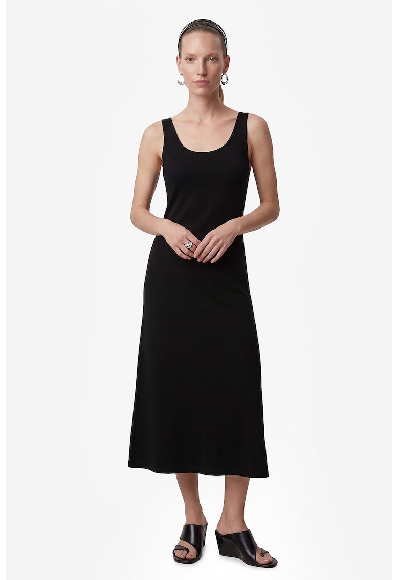 Rochie midi cu bretele incrucisate - Negru