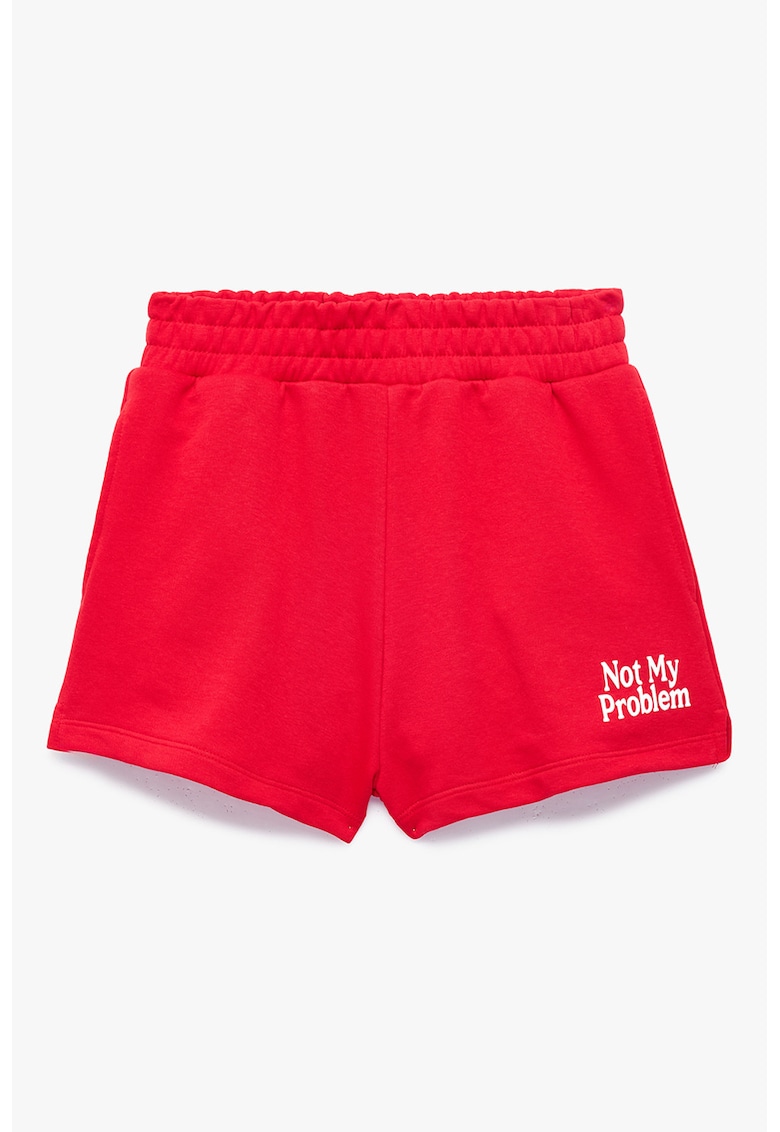 Pantaloni scurti din amestec de bumbac - Rosu