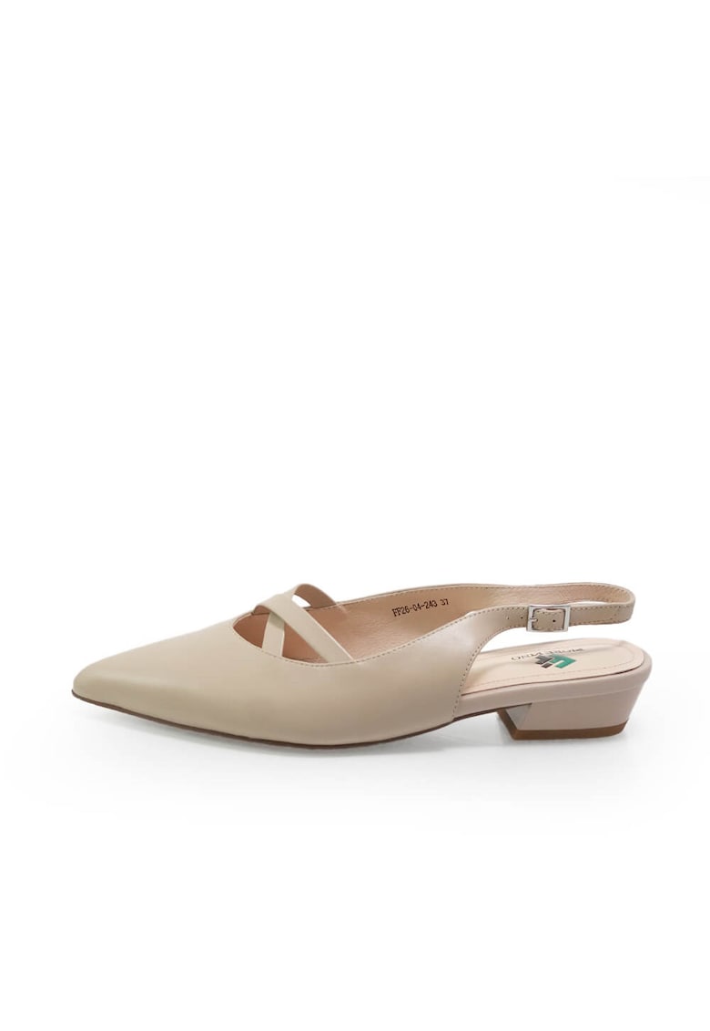 Pantofi Decupati 2604243 din piele naturala - Bej