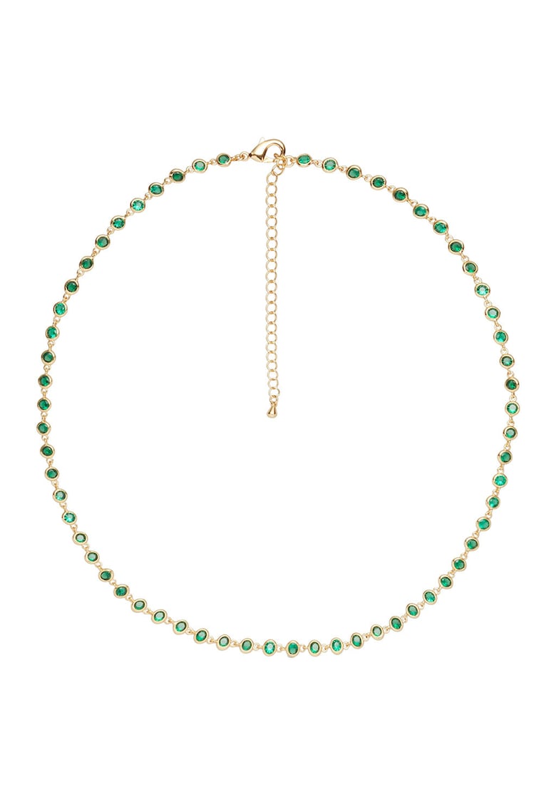 Colier cu cristale Beverly - Verde/Auriu