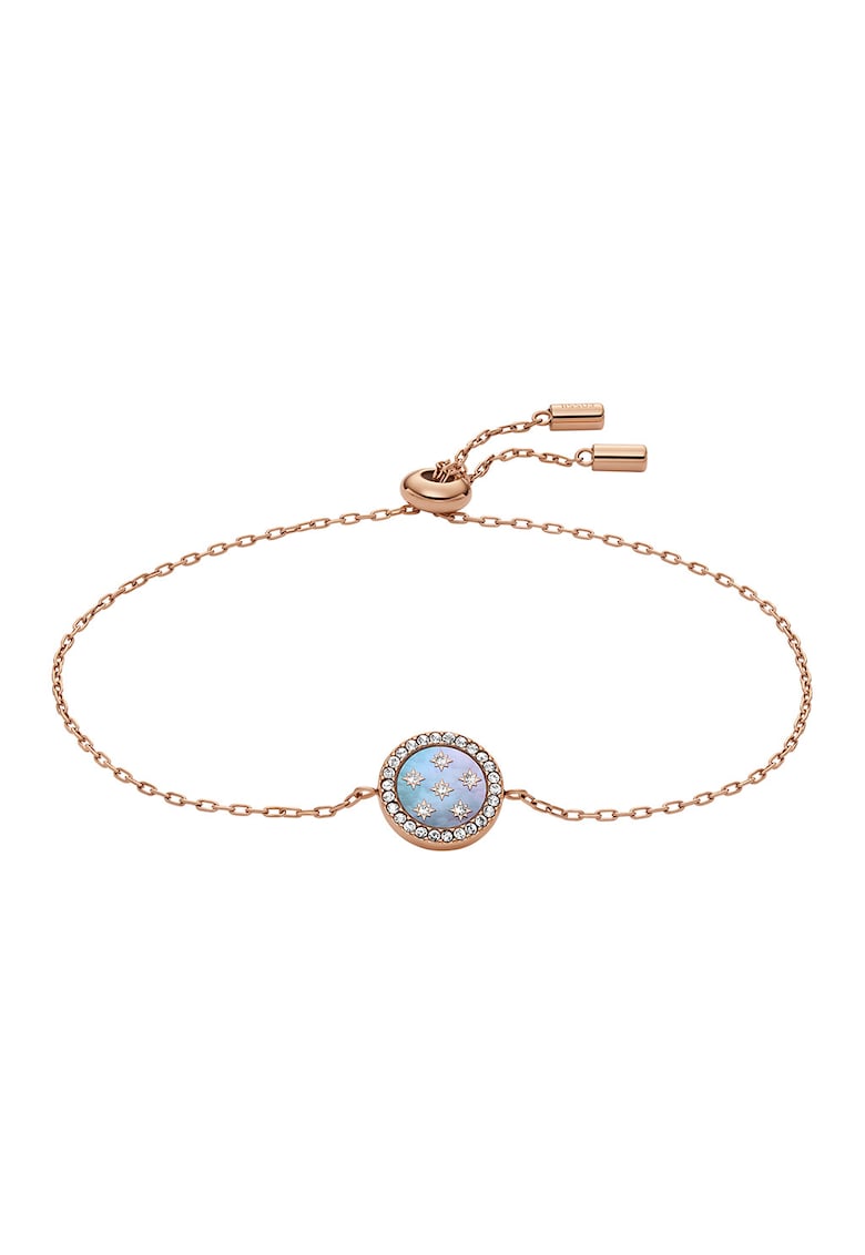 Bratara din otel inoxidabil decorata cu Mother of Pearl - Bronz/Argintiu