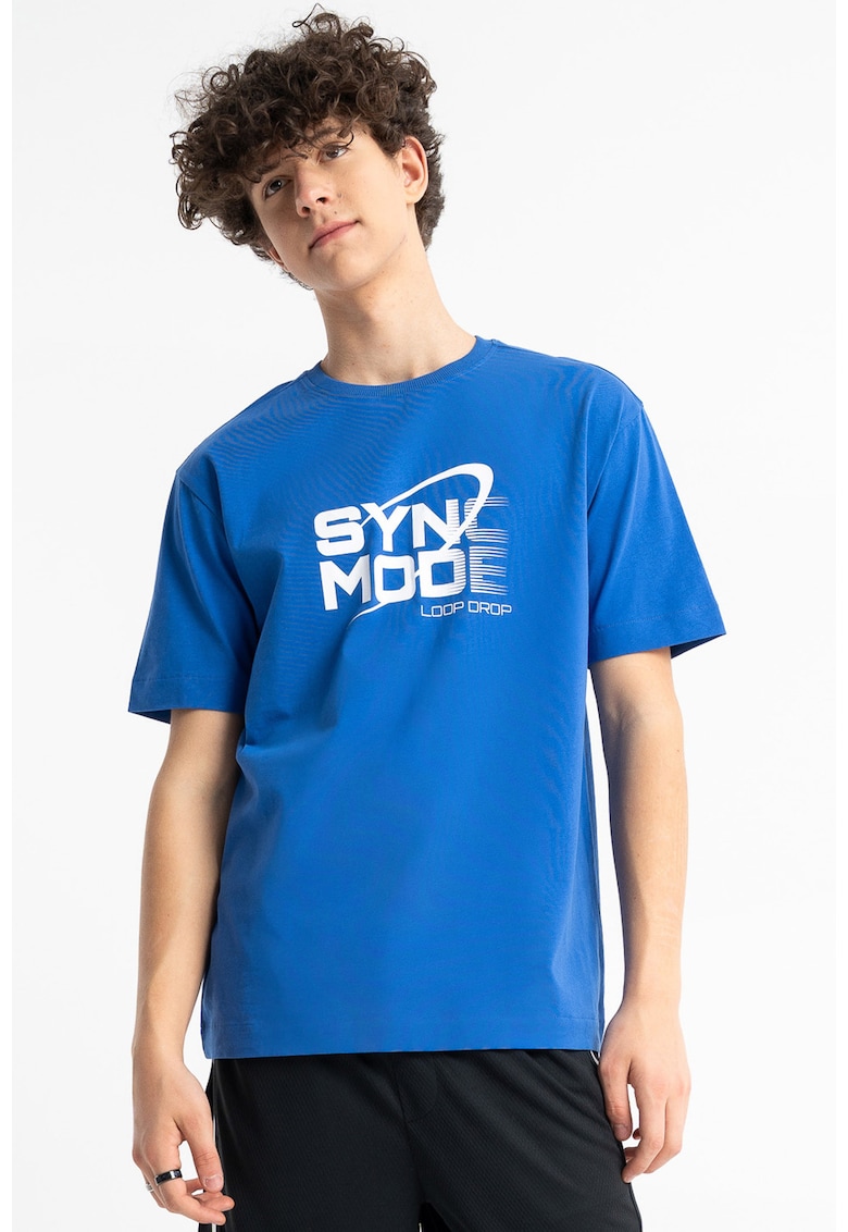 Tricou lejer cu imprimeu - Albastru
