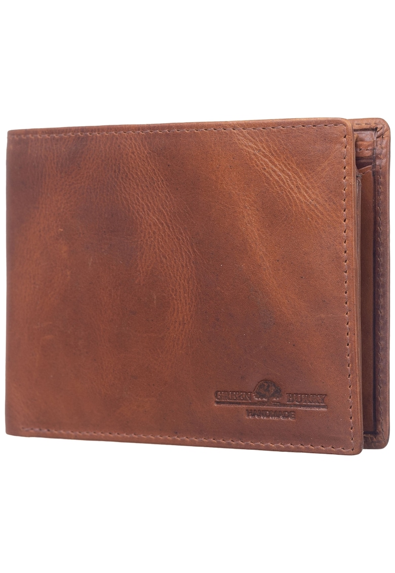 Portofel barbati piele naturala coniac 12 x 9.5 x 2 cm - Newport -