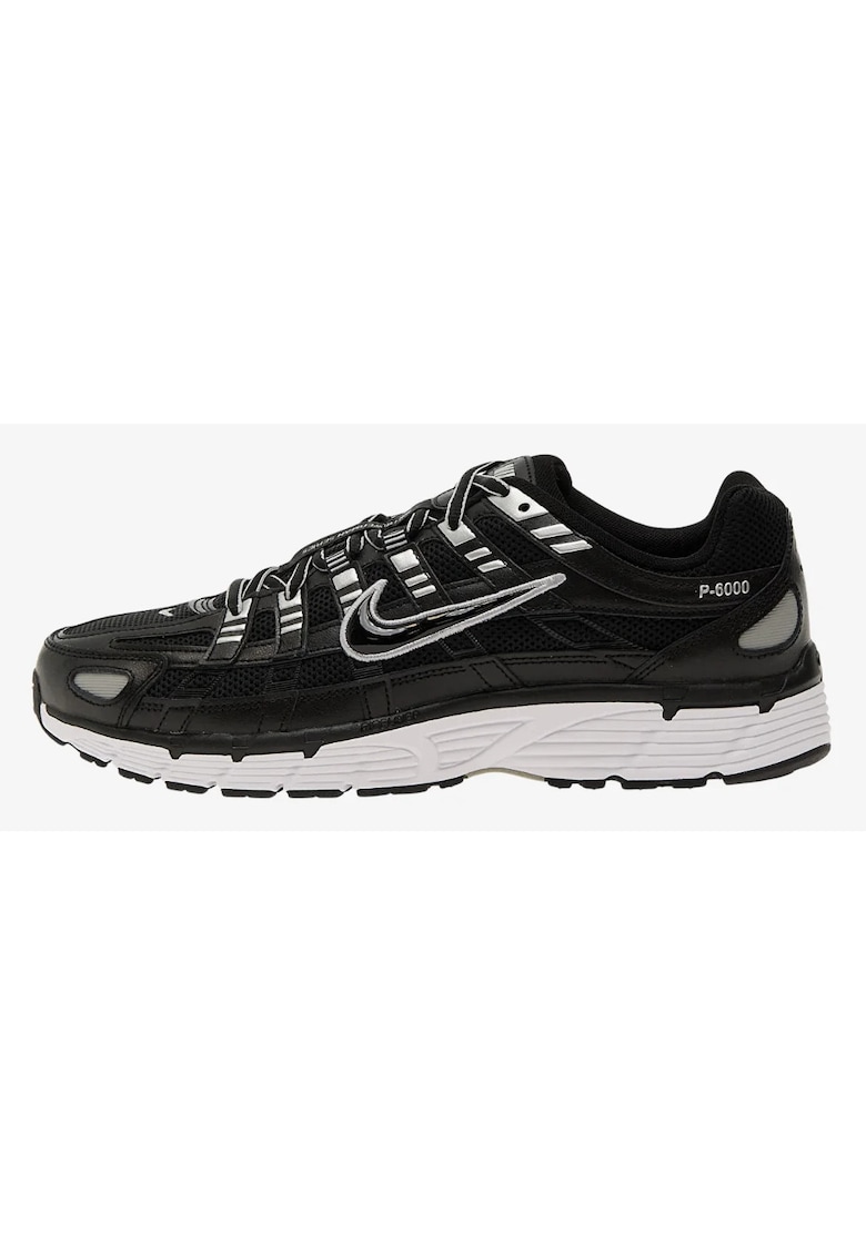 Pantofi sport unisex - P-6000 ""Black-White-Metallic Silver"" - Negru/Gri