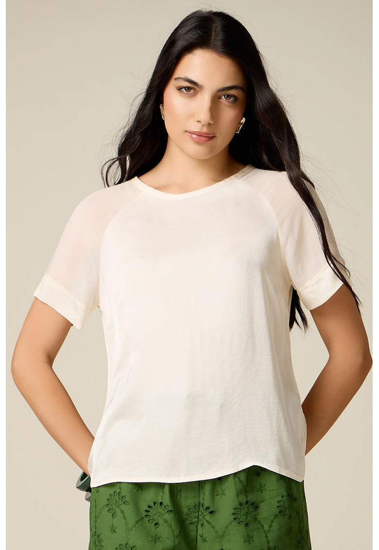 Bluza cu maneci raglan - Alb murdar