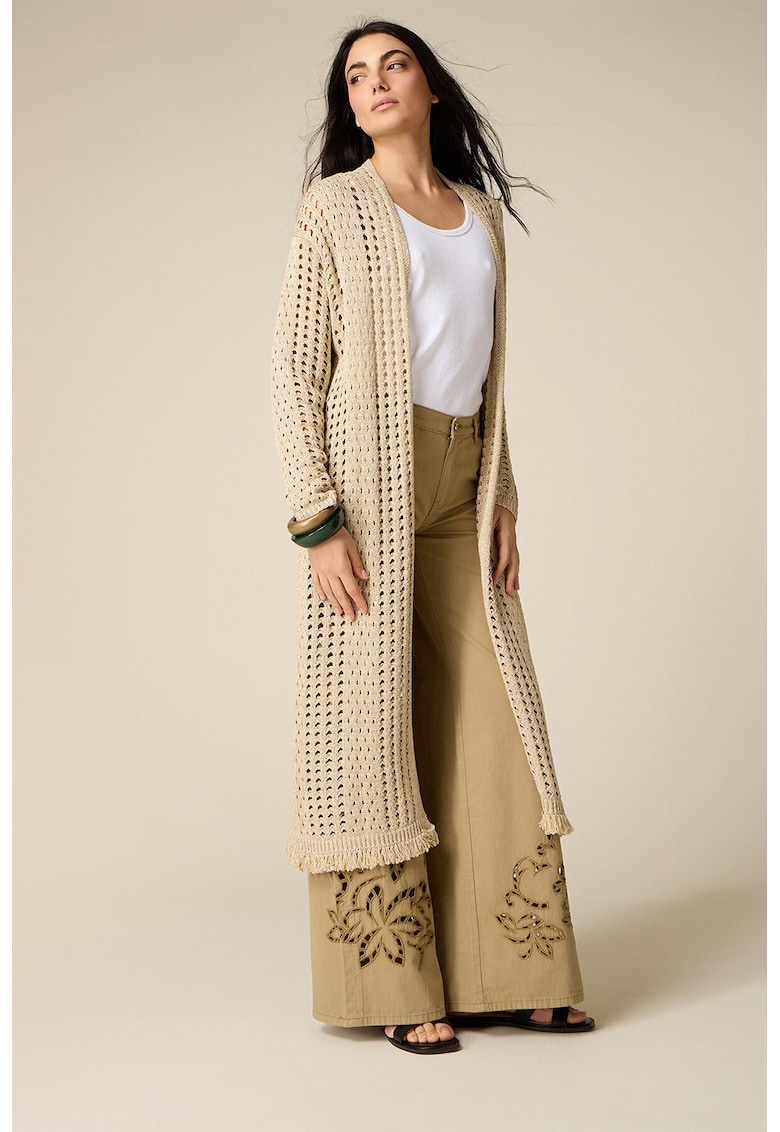 Cardigan lung - Bej sampanie