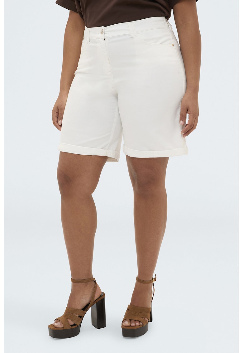Pantaloni scurti din amestec de bumbac - Alb optic