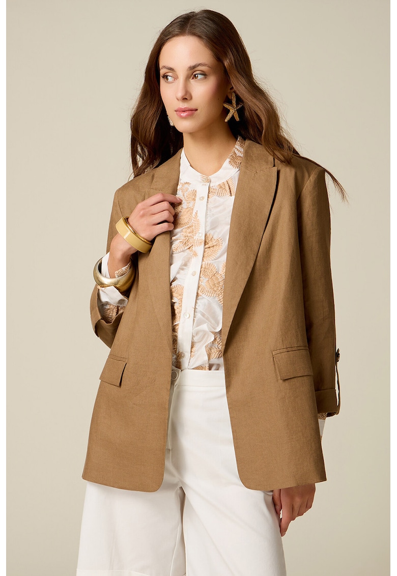 Sacou cu buzunare cu clapa - Maro camel