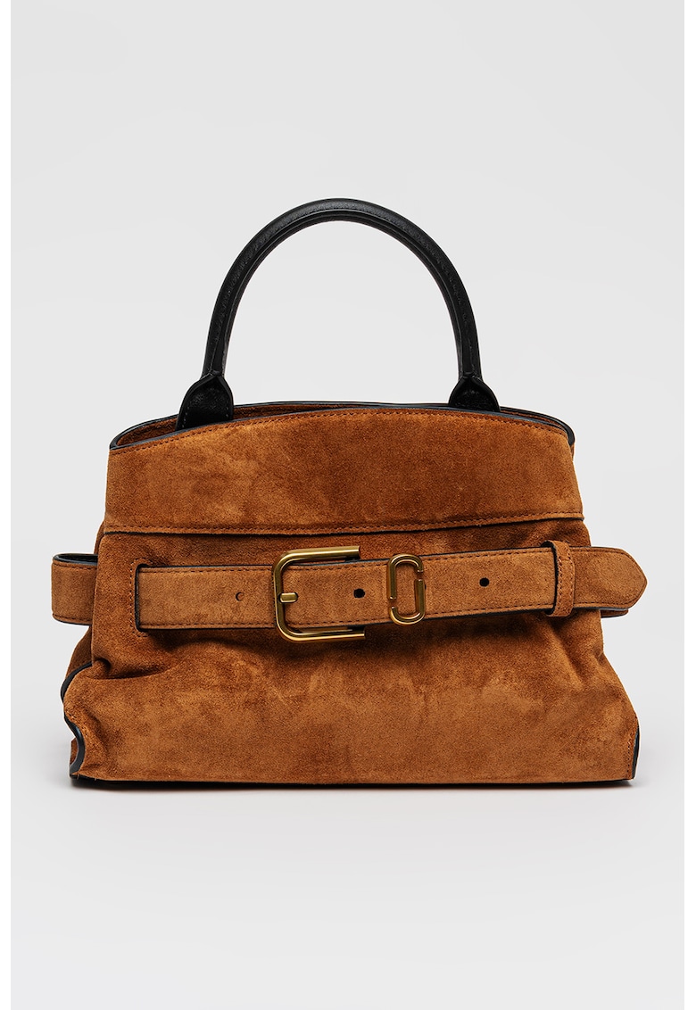 Geanta crossbody din piele intoarsa The Small Satchel - Caramel