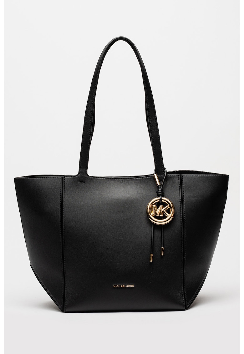 Geanta shopper din piele cu accesoriu logo Jordi - Negru