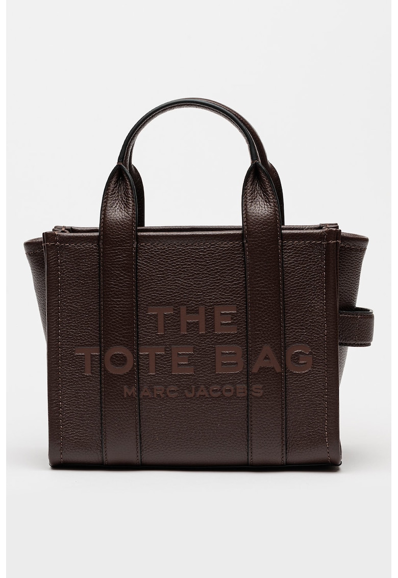 Geanta tote din piele The Small - Maro inchis