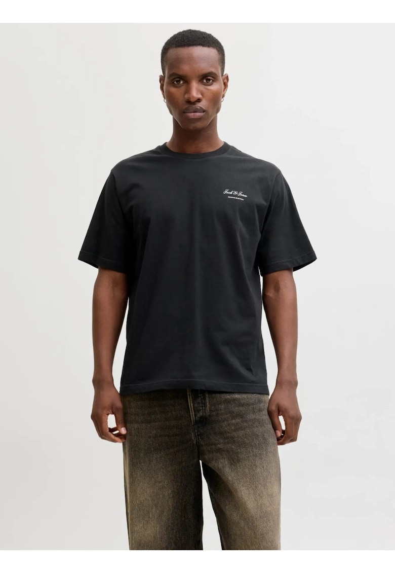 Tricou barbati - din bumbac - Relaxed Fit - JJEARCHIVE - Negru