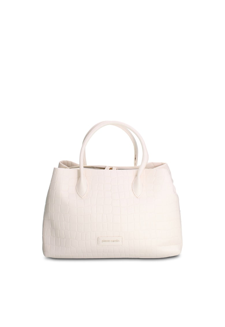 Geanta shopper de piele ecologica Elora Elite - Alb