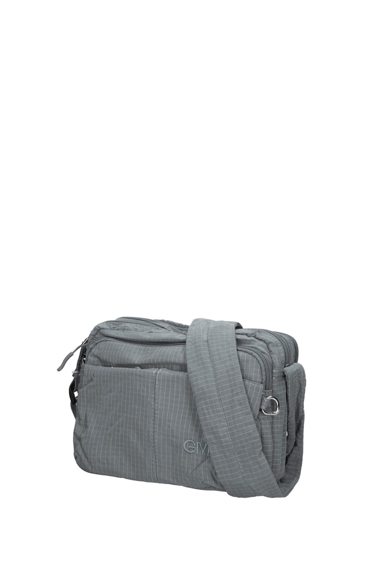 Geanta din material textil cu bareta de umar si buzunare multiple Seraphina Plus - Gri inchis