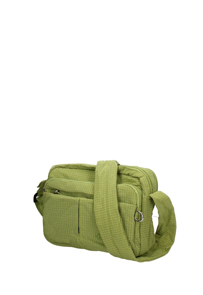 Geanta din material textil cu bareta de umar si buzunare multiple Seraphina Plus - Verde