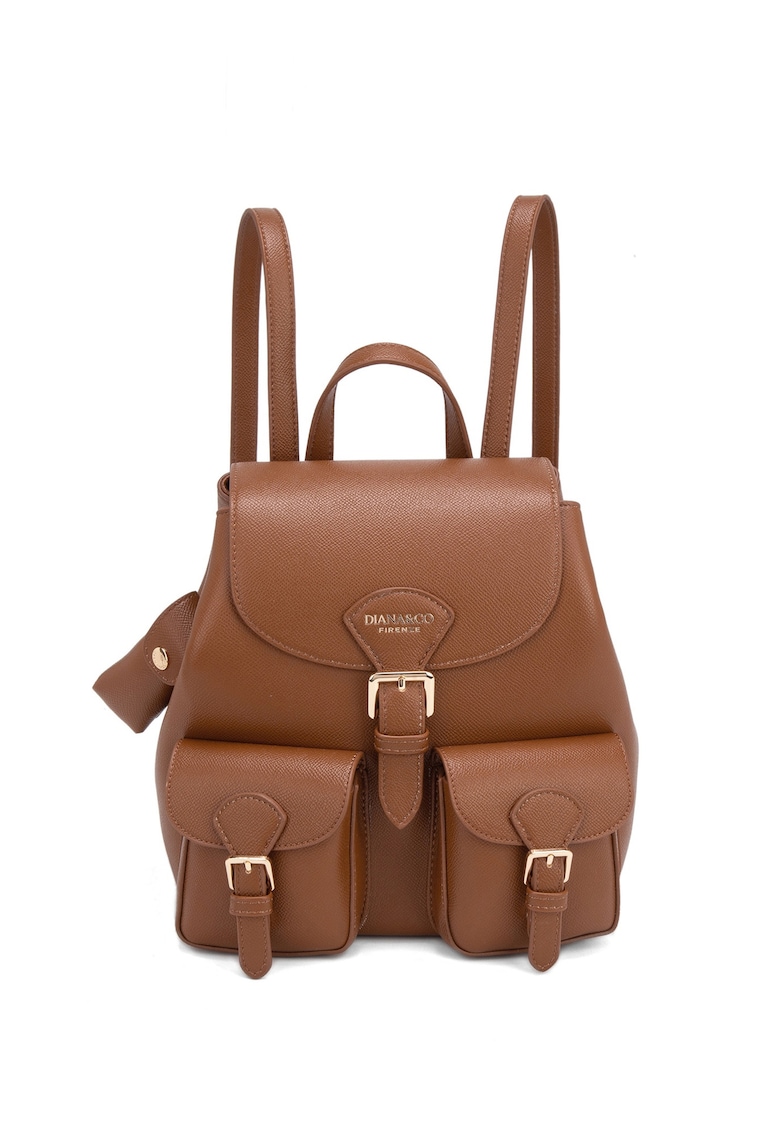 Rucsac de piele ecologica Oriana - Maro cognac