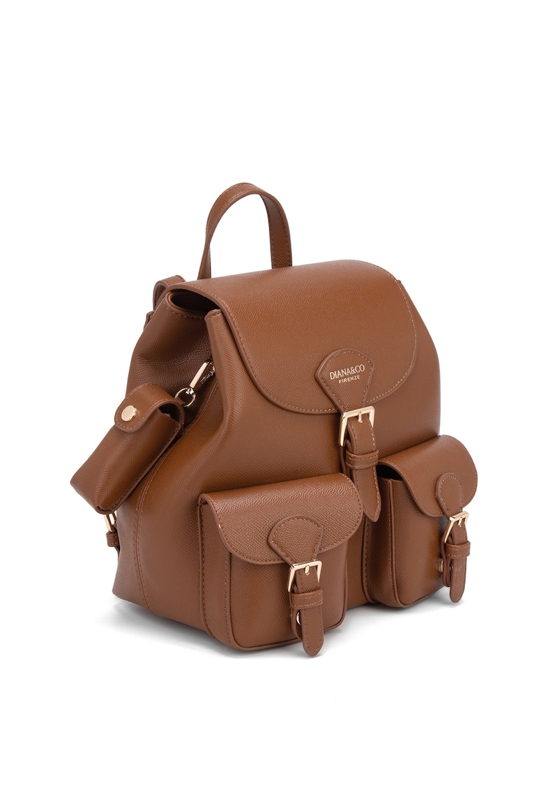 Rucsac de piele ecologica Oriana - Maro cognac