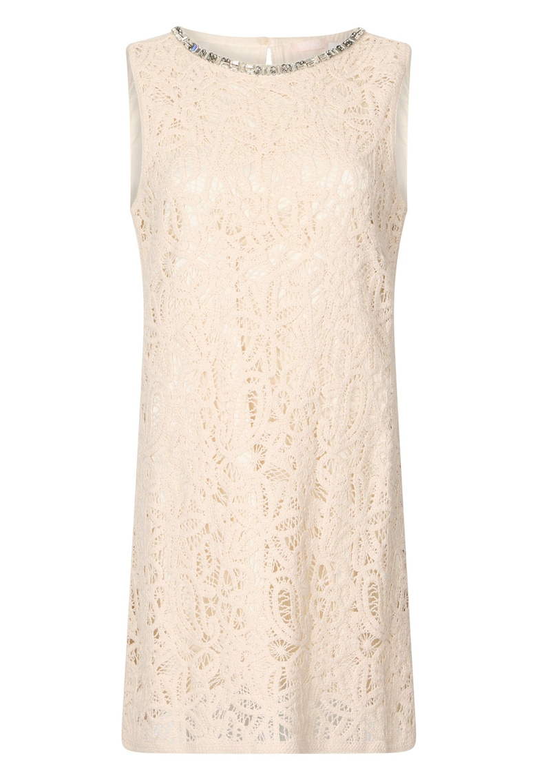 Rochie mini din dantela - Crem